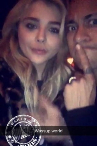 Neymar e a atriz Chloe Grace (Foto: Reprodução/Snapchat) Neymar e a atriz Chloe Grace (Foto: Reprodução/Snapchat)