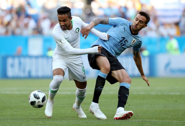 O Uruguai venceu seus dois jogos e é uma das quatro seleções já classificadas para a próxima fase da Copa. Na foto, jogo contra a Arábia Saudita (Foto: Marko Djurica/Reuters) O Uruguai venceu seus dois jogos e é uma das quatro seleções já classificadas para a próxima fase da Copa. Na foto, jogo contra a Arábia Saudita (Foto: Marko Djurica/Reuters)