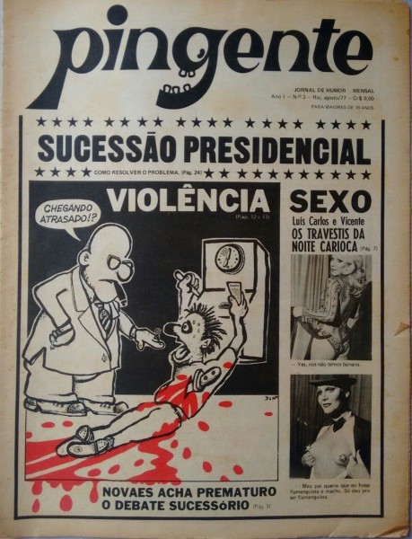 capa do jornal pingente de 1977