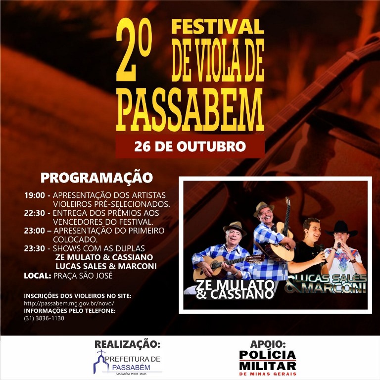 cartaz de divulgação festival de viola passabém