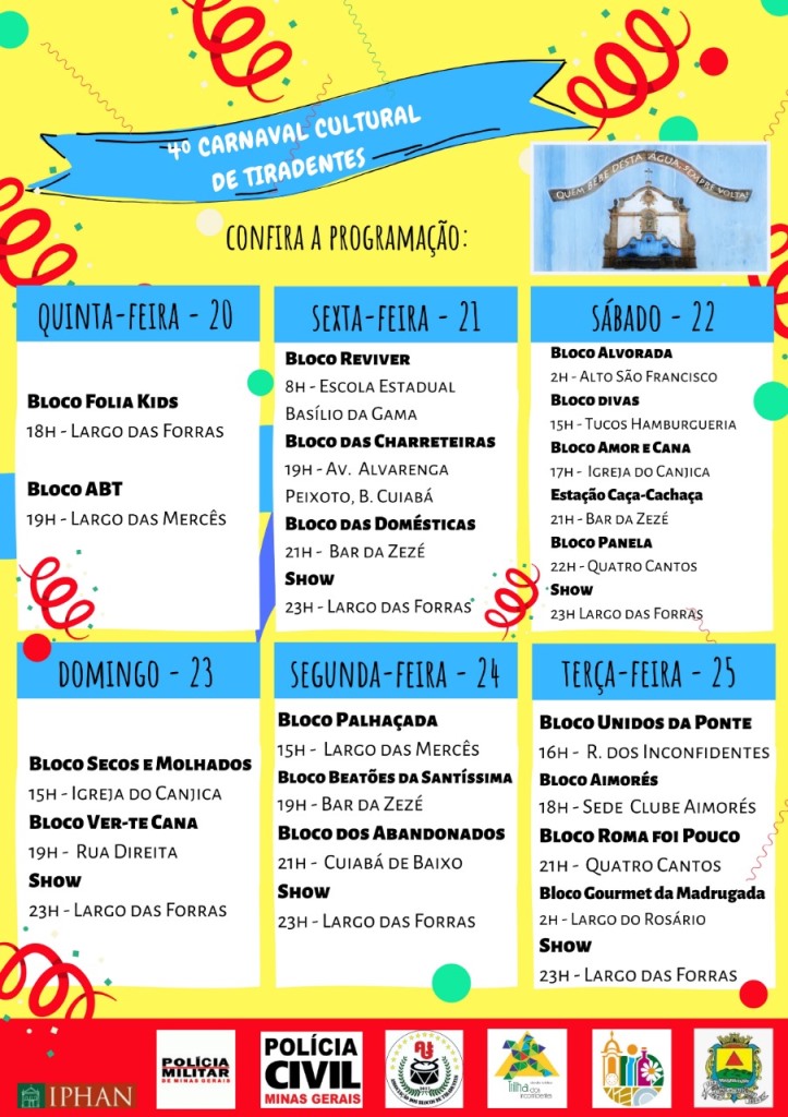 programação carnaval tiradentes