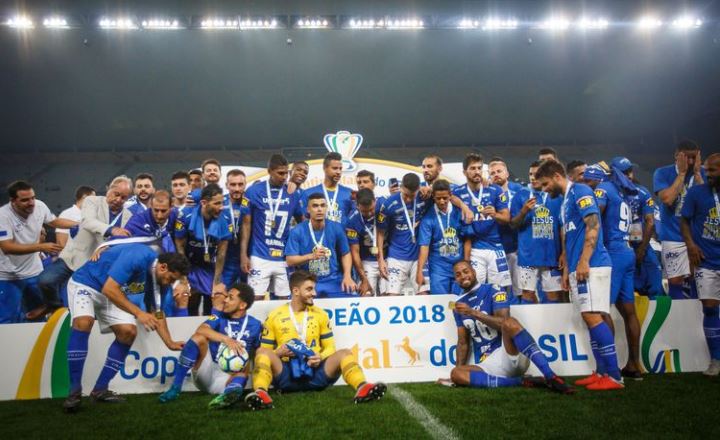 Cruzeiro comemorou o hexa da Copa do Brasil em 2018.