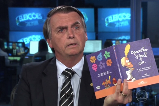 Jair Bolsonaro durante a entrevista no Jair Bolsonaro durante a entrevista no