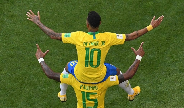 Neymar teve sua melhor atuaÃ§Ã£o pela seleÃ§Ã£o nesta Copa do Mundo (Foto: Kirill Kudryavtsev/AFP)