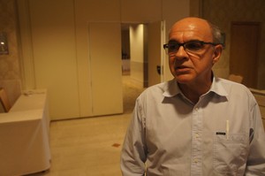 Eduardo Bandeira de Mello, presidente do Flamengo, foi um dos dirigentes na reuniÃ£o da Primeira Liga (Foto: Daniel Mundim)