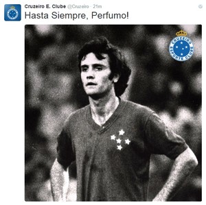 Homenagem do Cruzeiro a Perfumo: tri mineiro na década de 70 (Foto: Reprodução Twitter) Homenagem do Cruzeiro a Perfumo: tri mineiro na década de 70 (Foto: Reprodução Twitter)