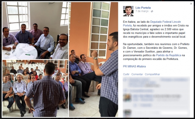 Reprodução do Facebook do deputado Léo Portela Reprodução do Facebook do deputado Léo Portela
