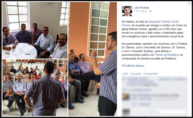 ReproduÃƒÆ’Ã†â€™Ãƒâ€šÃ‚Â§ÃƒÆ’Ã†â€™Ãƒâ€šÃ‚Â£o do Facebook do deputado LÃƒÆ’Ã†â€™Ãƒâ€šÃ‚Â©o Portela