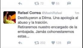 Twitter do presidente do Equador, Rafael Correa (Foto Reprodução/Twitter) Twitter do presidente do Equador, Rafael Correa (Foto Reprodução/Twitter)