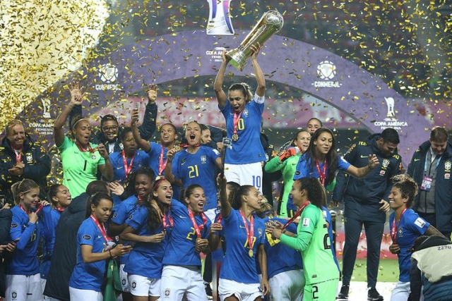 O resultado garantiu ao Brasil vagas nas OlimpÃadas de 2020, no Japão, e na Copa do Mundo 2019, na França (Foto: Divulgação/CBF) O resultado garantiu ao Brasil vagas nas OlimpÃadas de 2020, no Japão, e na Copa do Mundo 2019, na França (Foto: Divulgação/CBF)