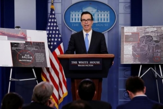Secretário do Tesouro, Steven Mnuchin, anuncia sanções contra a Coreia do Norte (Foto: REUTERS/Jonathan Ernst) Secretário do Tesouro, Steven Mnuchin, anuncia sanções contra a Coreia do Norte (Foto: REUTERS/Jonathan Ernst)