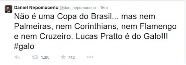 Anúncio da contratação de Pratto veio no Twitter e com alfinetada (Foto: Twitter) Anúncio da contratação de Pratto veio no Twitter e com alfinetada (Foto: Twitter)