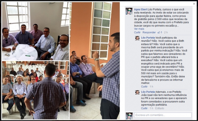 Reprodução do Facebook do deputado Léo Portela Reprodução do Facebook do deputado Léo Portela