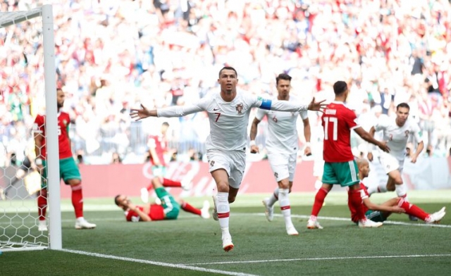 Cristiano Ronaldo comemora o gol marcado contra Marrocos (Foto: Carl Recine/Reuters) Cristiano Ronaldo comemora o gol marcado contra Marrocos (Foto: Carl Recine/Reuters)