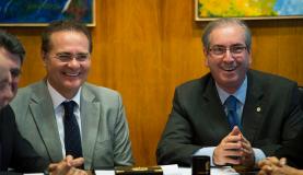 Os presidentes do Senado, Renan Calheiros, e da Câmara, Eduardo Cunha, anunciaram a criação de uma comissão mista que deve apresentar o esboço da proposta da Lei de Responsabilidade das Estatais (Foto: Marcelo Camargo/Agência Brasil) Os presidentes do Senado, Renan Calheiros, e da Câmara, Eduardo Cunha, anunciaram a criação de uma comissão mista que deve apresentar o esboço da proposta da Lei de Responsabilidade das Estatais (Foto: Marcelo Camargo/Agência Brasil)